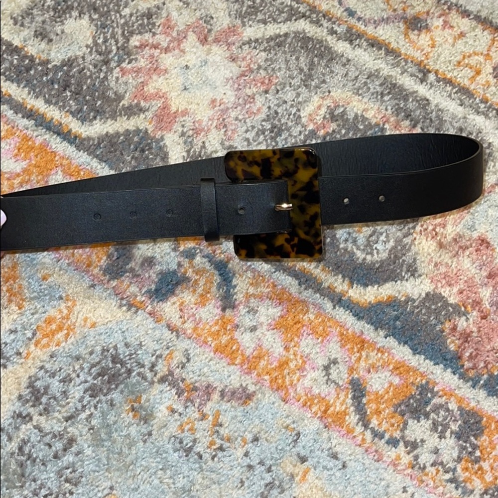 Black belt with marble buckle
